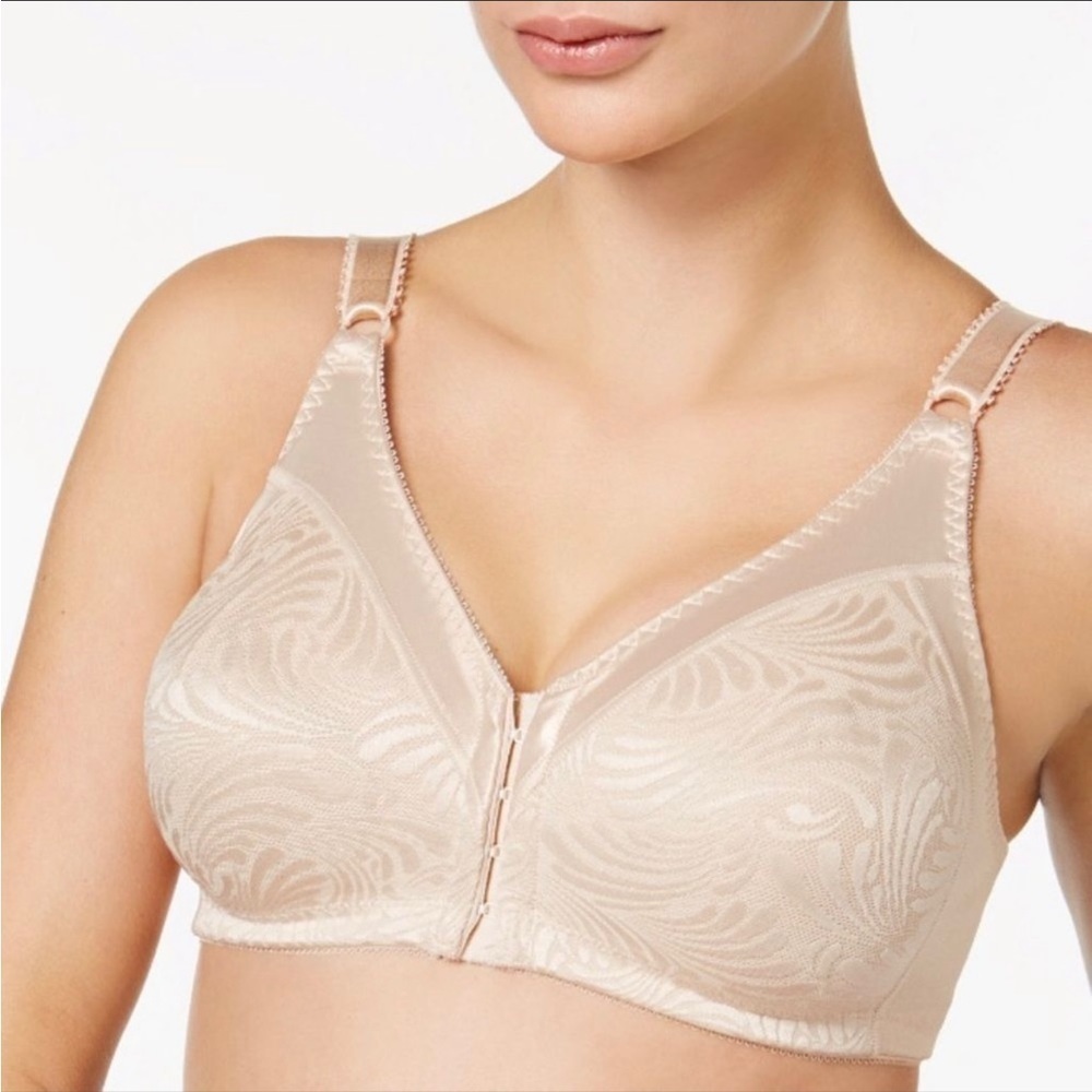 Bali Double Support Front Close Wirefree Beige Bra Size 40D
